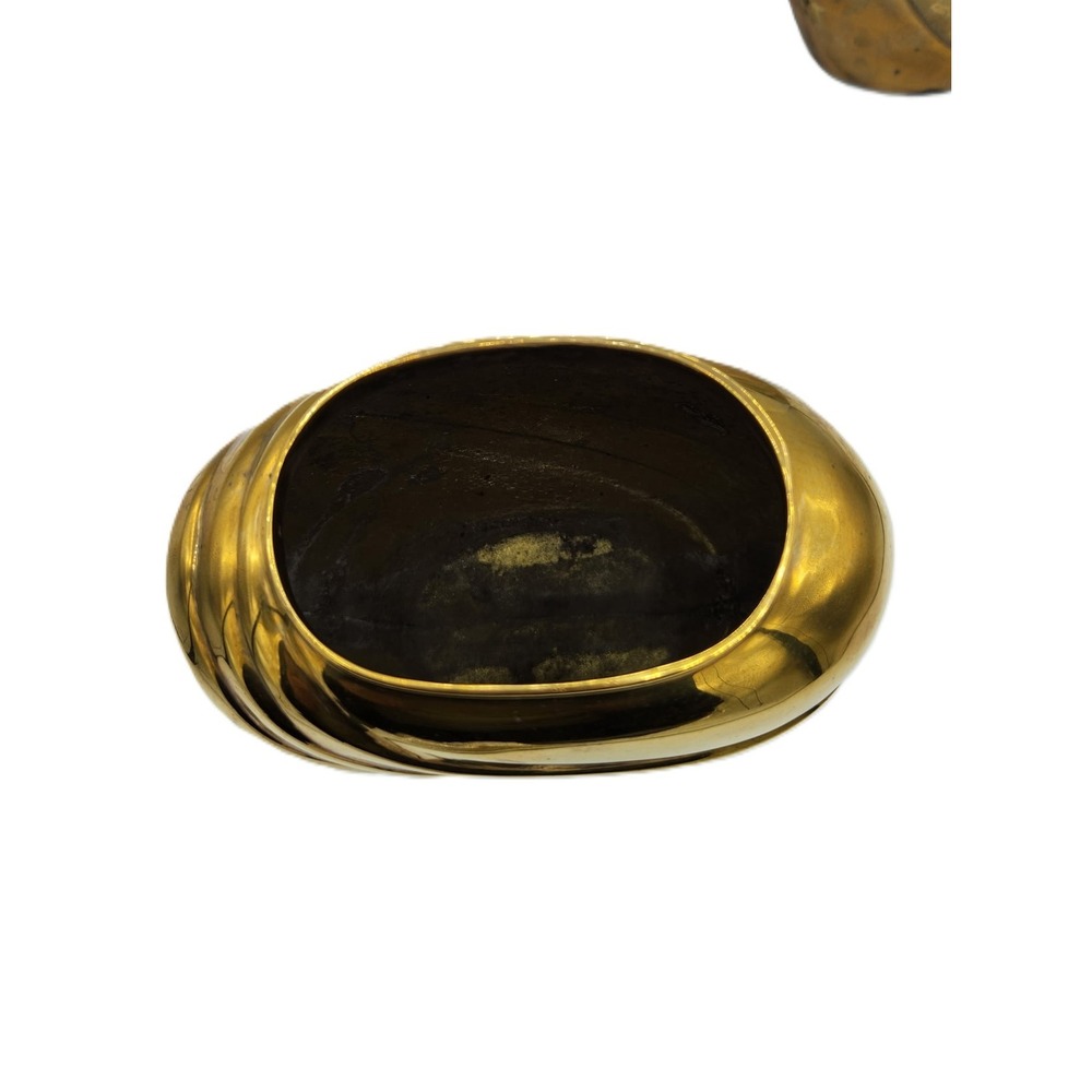 Vintage Brass Vases Art Deco Swirl Ribbon Heavy Metal Set of 2 Home‎ Decor - Picture 6 of 12